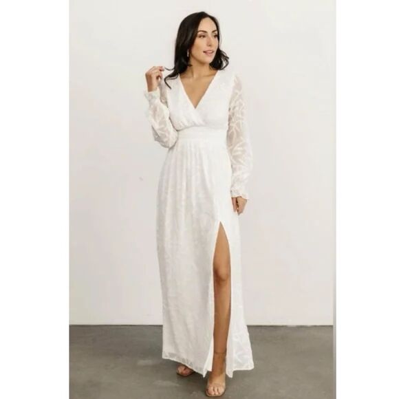 baltic born bridget textured maxi dress Baltic Born Womens Bridget Midi Dress | Ivory + Black Floral